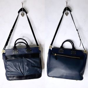 Rag & bone large pilot satchel bag navy black